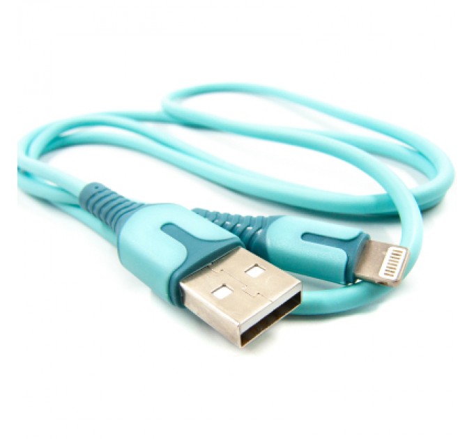 Дата кабель USB 2.0 AM to Lightning 1.0m blue Dengos (PLS-L-IND-SOFT-BLUE)