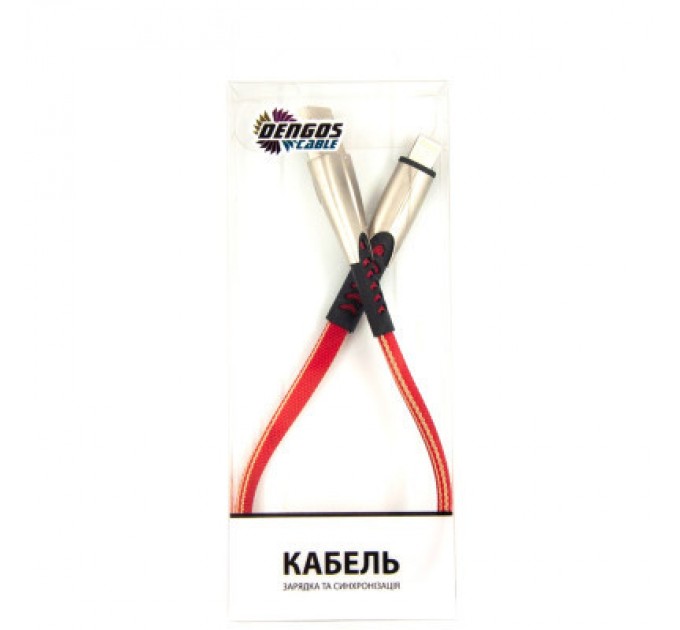 Дата кабель USB 2.0 AM to Lightning 0.25m red Dengos (PLS-L-SHRT-PLSK-RED)