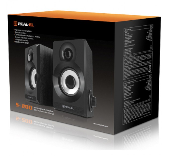 REAL-EL Акустична система REAL-EL S-200 USB Black