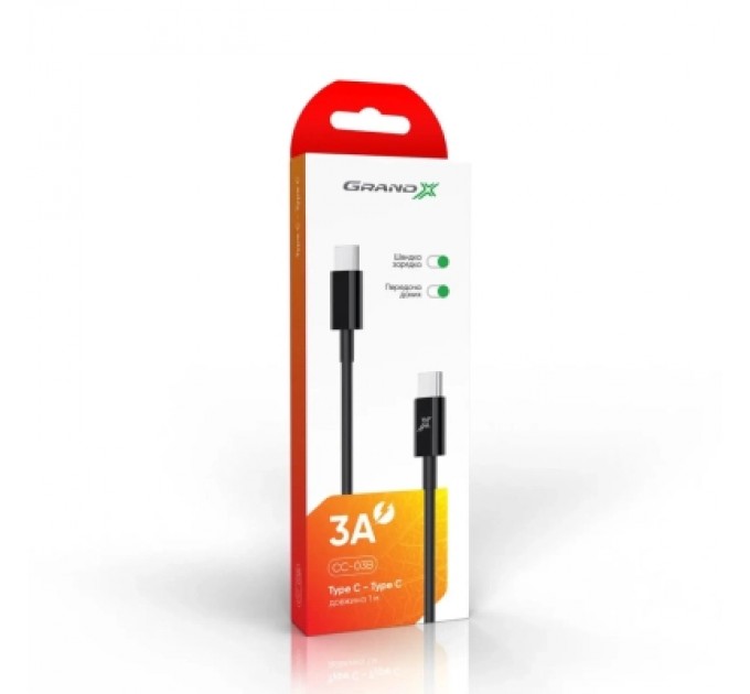 Grand-X Дата кабель USB-C to USB-C 1.0m 20W CC-03B Black Grand-X (CC-03B)