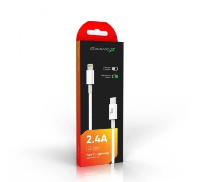 Grand-X Дата кабель USB-C to Lightning 12W CL-03W White Grand-X (CL-03W)