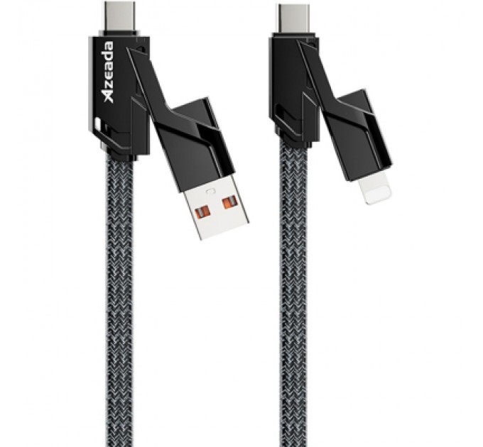 Proda Дата кабель USB 2.0 AM/USB-C to Lightning + Type-C 1.5m PD-B96th Black Proda (PD-B96th-BK)