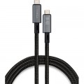 Vinga Дата кабель USB-C to USB-C 0.8m USB4 240W 40GBps 8K60Hz Nylon Vinga (VCPDCU4)