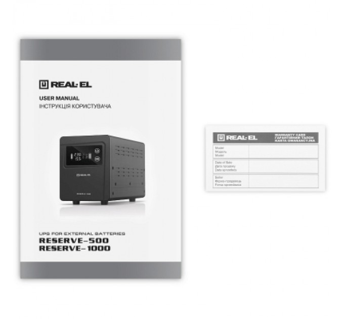 REAL-EL Пристрій безперебійного живлення REAL-EL RESERVE-1000 (EL122100004)