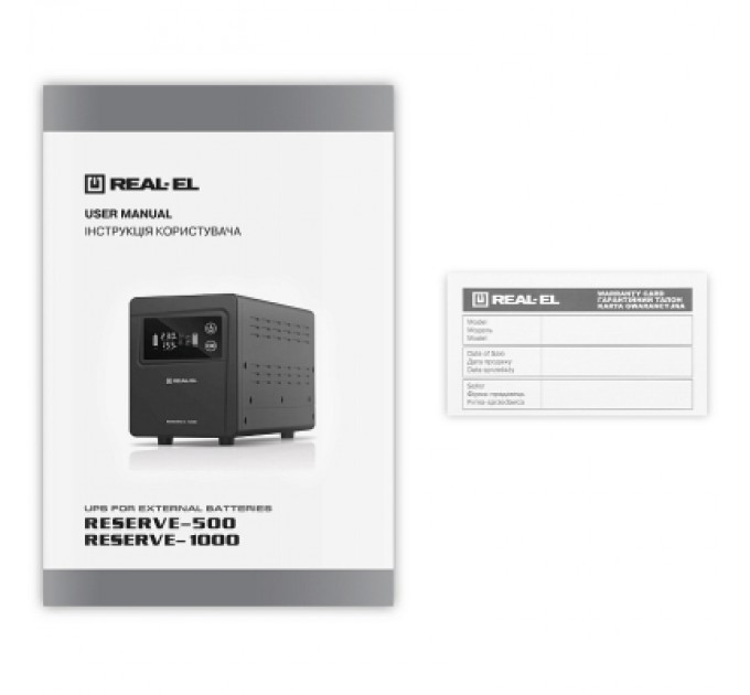 REAL-EL Пристрій безперебійного живлення REAL-EL RESERVE-500 (EL122100003)