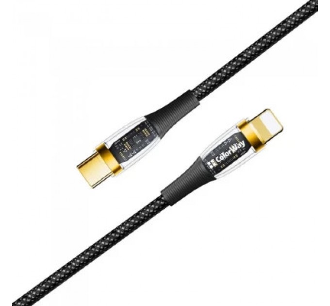 ColorWay Дата кабель USB-C to Lightning 1.2m 3A 27W black ColorWay (CW-CBPDCL057-BK)