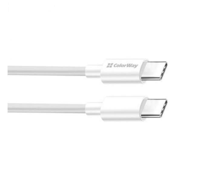 ColorWay Дата кабель USB-C to USB-C 2.0m 3A 65W white ColorWay (CW-CBPDCC056-WT)