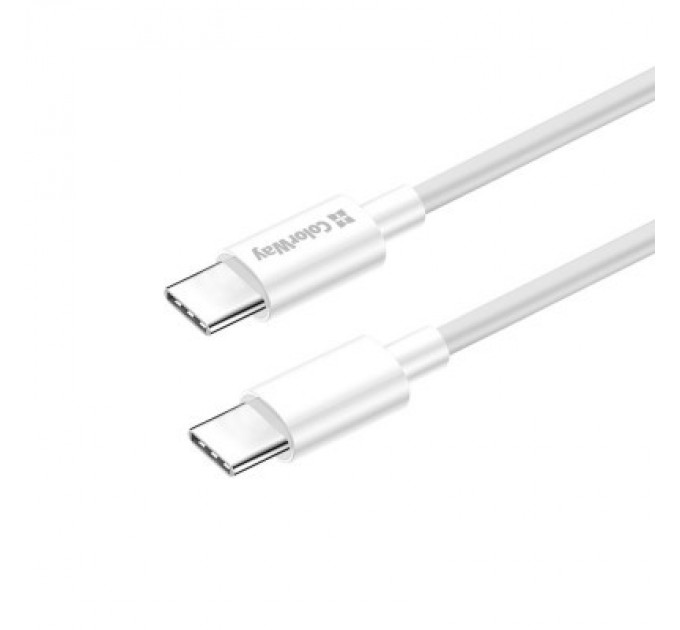 ColorWay Дата кабель USB-C to USB-C 2.0m 3A 65W white ColorWay (CW-CBPDCC056-WT)
