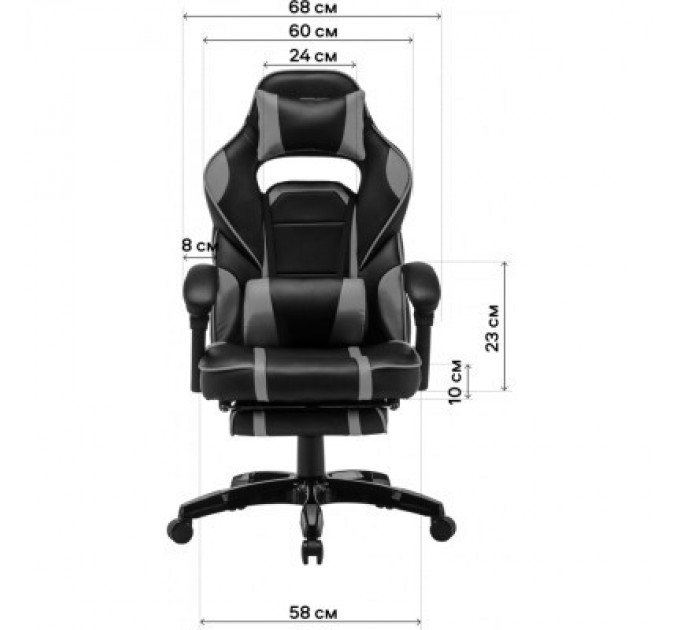 Крісло ігрове GT Racer X-2749-1 Gray/Black Suede (X-2749-1 Fabric Gray/Black Suede)