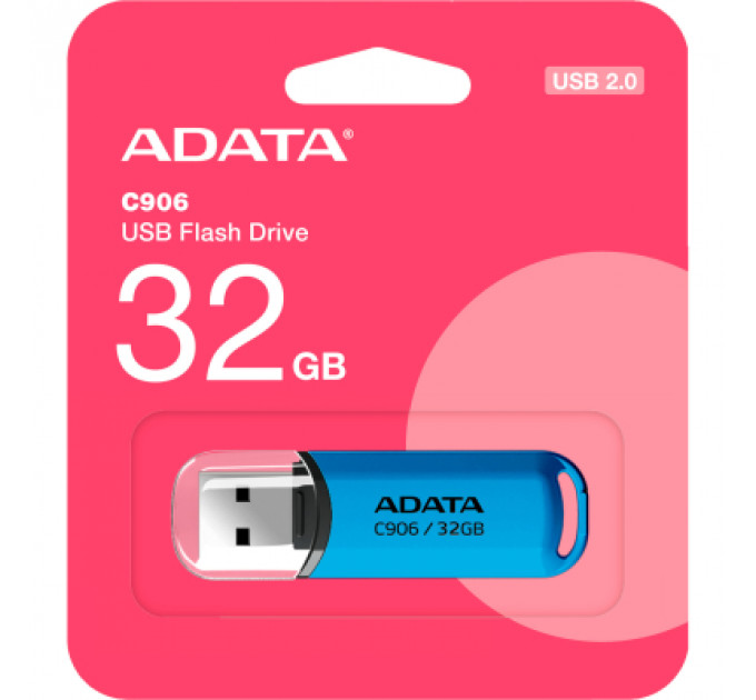 USB флеш накопичувач ADATA 32GB C906 Blue USB 2.0 (AC906-32G-RWB)