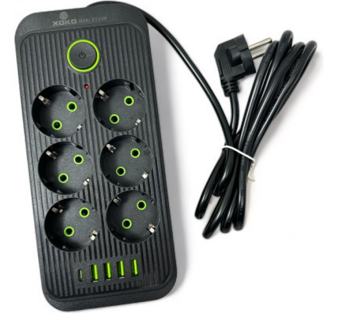 Мережевий фільтр живлення XoKo XК-SP6-4-1-BK