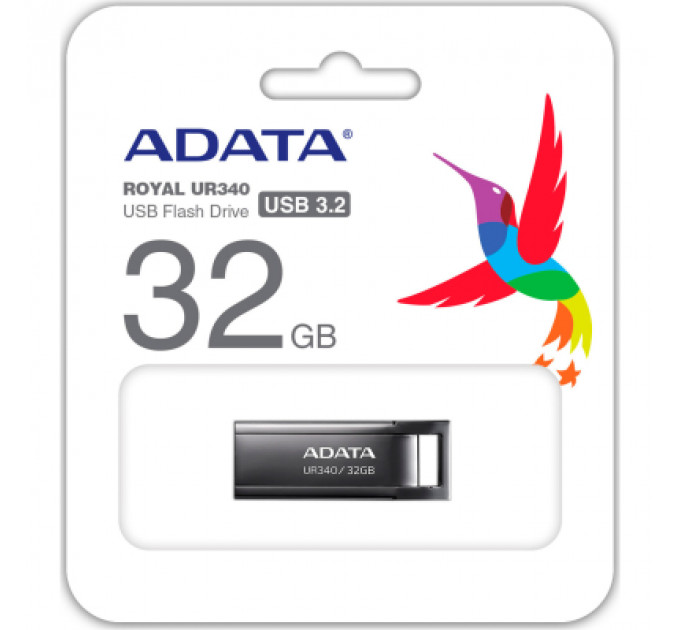USB флеш накопичувач ADATA 32GB UR340 Black USB 3.2 (AROY-UR340-32GBK)