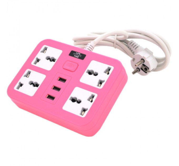 Voltronic Мережевий фільтр живлення Voltronic TВ-Т15, 4роз, 3*USB Pink (ТВ-Т15-Pink)