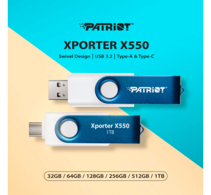 USB флеш накопичувач Patriot 32GB Xporter X550 USB 3.2/Type-C (PS32GX550AAD)