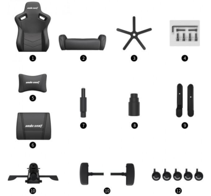 Anda Seat Крісло ігрове Anda Seat Kaiser 2 Size XL Black (AD12XL-07-B-PV-B01)