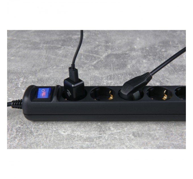 2E Мережевий фільтр живлення 2E 5xSchuko, 3м black (2E-U05ESM3BK)