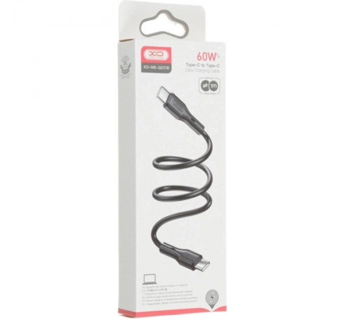 XO Дата кабель USB-C to USB-C 1.0m NB-Q231B 60W Black XO (NB-Q231B-BK)