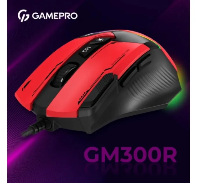 Мишка GamePro GM300R USB Red/Black (GM300R)
