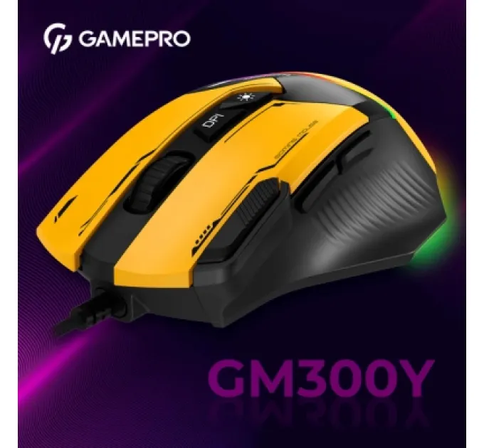 Мишка GamePro GM300Y USB Yellow/Black (GM300Y)