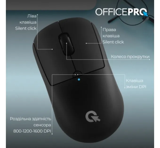 Мишка OfficePro M307B Silent Click Wireless/Bluetooth Black (M307B)