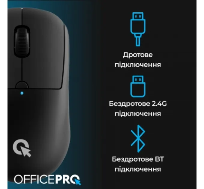 Мишка OfficePro M307B Silent Click Wireless/Bluetooth Black (M307B)
