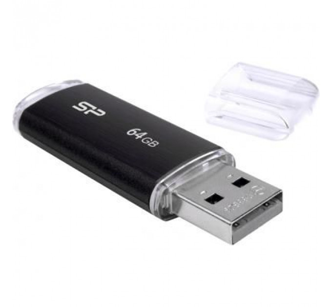 USB флеш накопичувач Silicon Power 64GB Ultima U02 Black USB 2.0 (SP064GBUF2U02V1K)