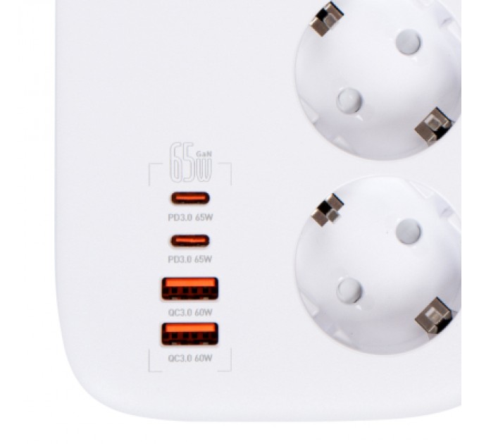 ColorWay Мережевий фільтр живлення ColorWay CW-CHE34PDW 3 розетки/4USB (CW-CHE34PDW)