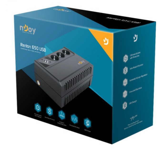 nJoy Пристрій безперебійного живлення nJoy RENTON 650VA USB (UPLI-LI065RE-CG01B)