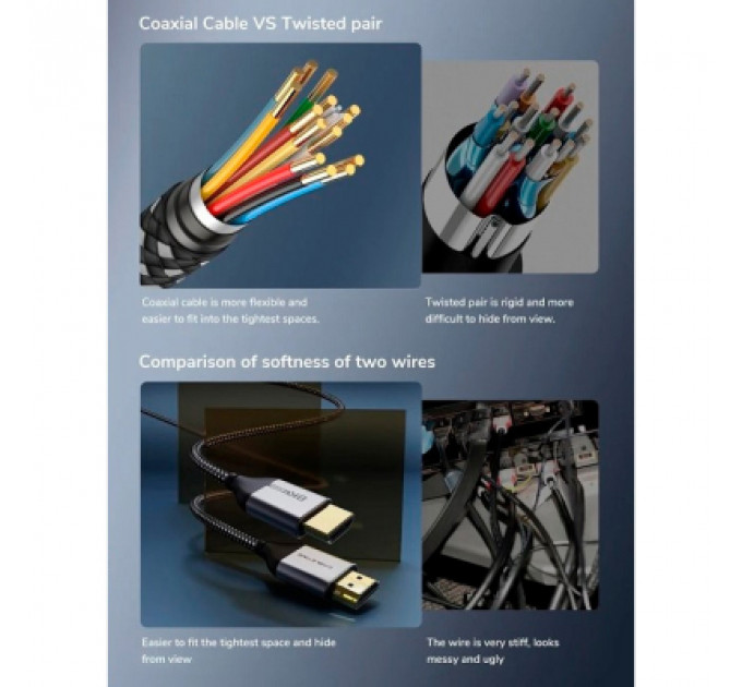 Кабель мультимедійний HDMI to HDMI 1.0m v2.1 Cabletime (CA914661)