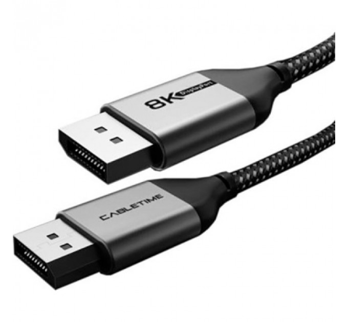 Кабель мультимедійний DisplayPort to DisplayPort 2.0m V1.4 Cabletime (CA914647)