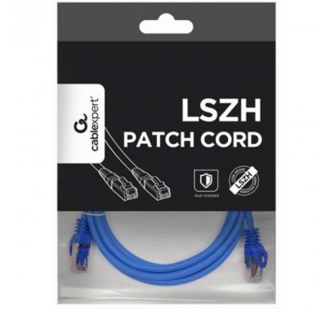 Патч-корд 1.5м S/FTP Cat 6A CU LSZH blue Cablexpert (PP6A-LSZHCU-B-1.5M)