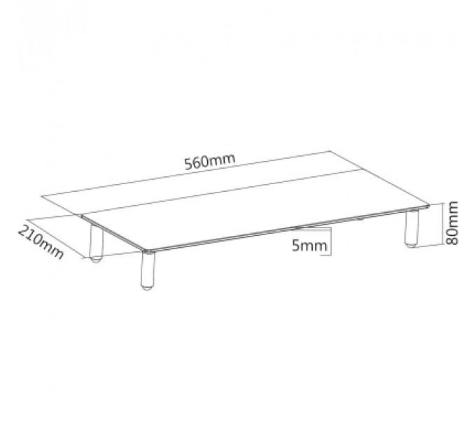Підставка до монітора Digitus Universal glass Monitor Riser (DA-90358)