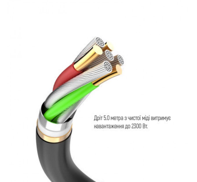 Мережевий фільтр живлення ColorWay CW-CHE435PDB, 4 розетки/3USB 5M (CW-CHE435PDB)