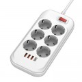 ColorWay Мережевий фільтр живлення ColorWay CW-CHE64PDW, 6 розеток/4USB 2M (CW-CHE64PDW)