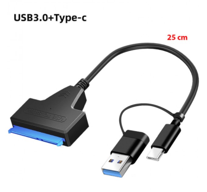 Адаптер USB3.0 Type-A/C HDD 2,5" SATA II/III / SSD Dynamode (DM-AD-SATA-U3)