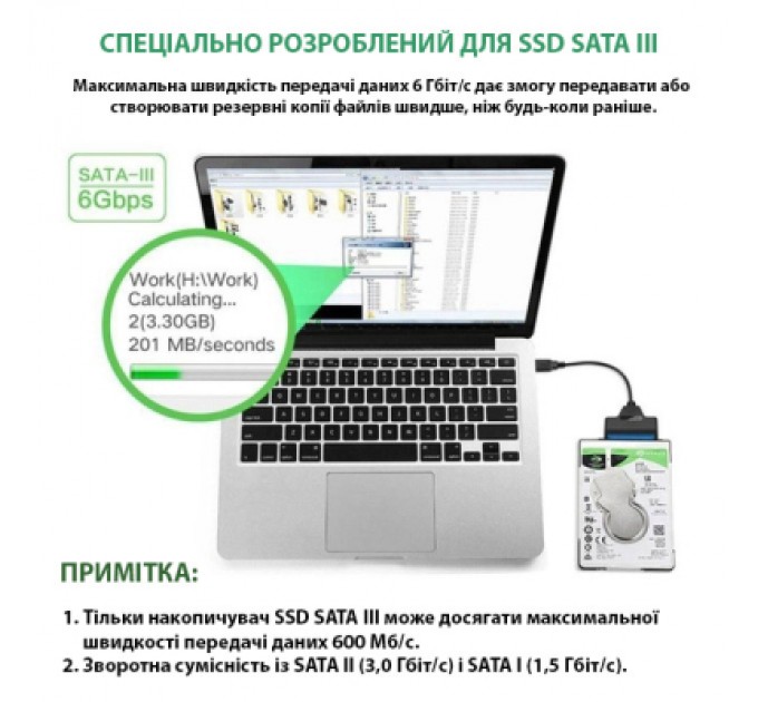 Адаптер USB3.0 Type-A/C HDD 2,5" SATA II/III / SSD Dynamode (DM-AD-SATA-U3)