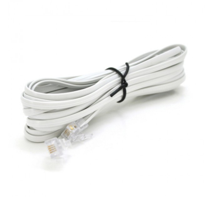 Патч-корд телефонний 5м RJ11 (6P4C) Voltronic (PC-5,0W)