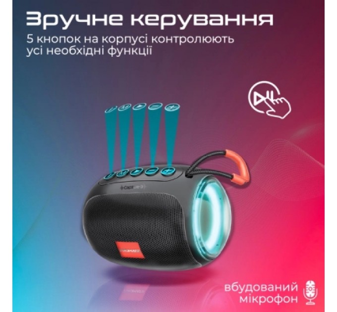 Promate Акустична система Promate Capsule-3 Black (capsule-3.black)