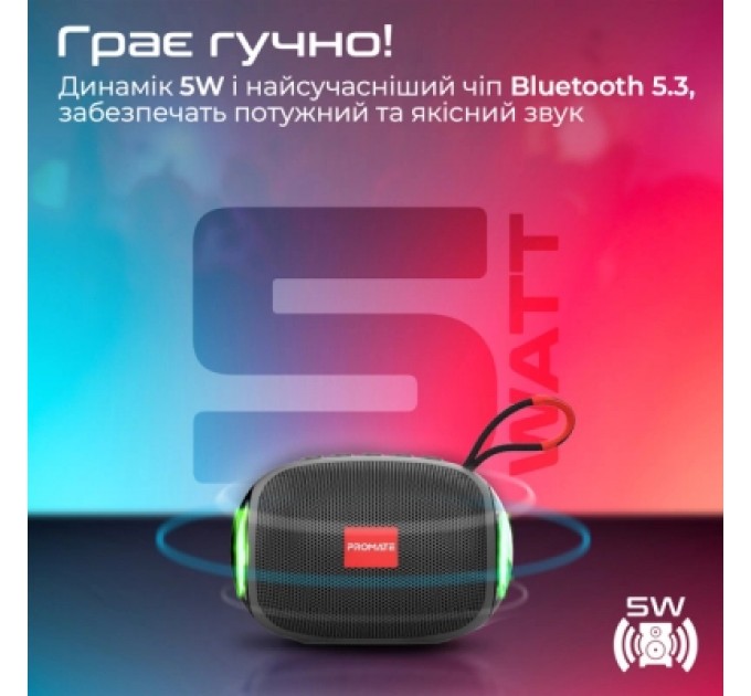 Promate Акустична система Promate Capsule-3 Black (capsule-3.black)