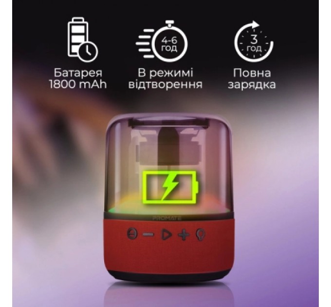 Promate Акустична система Promate Glitz-L Red (glitz-l.red)