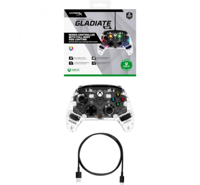 Геймпад HyperX Clutch Gladiate RGB for PC/Xbox Clear (7D6H2AA)