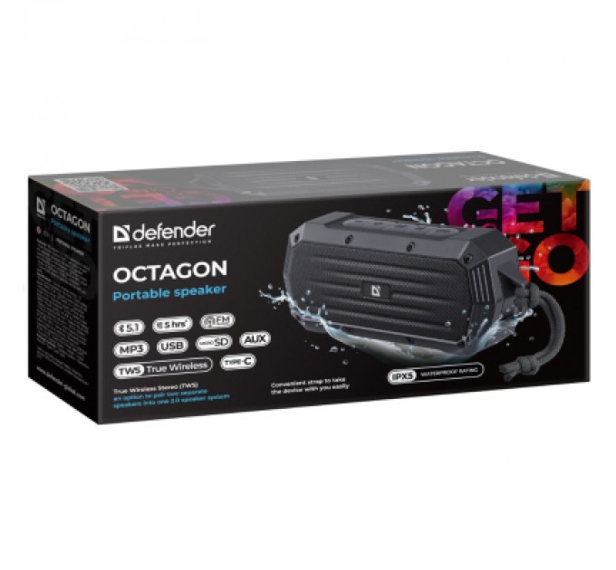 Defender Акустична система Defender Octagon Bluetooth Black (65039)