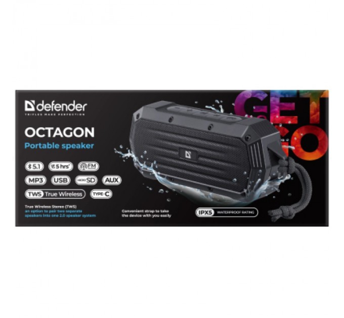 Defender Акустична система Defender Octagon Bluetooth Black (65039)