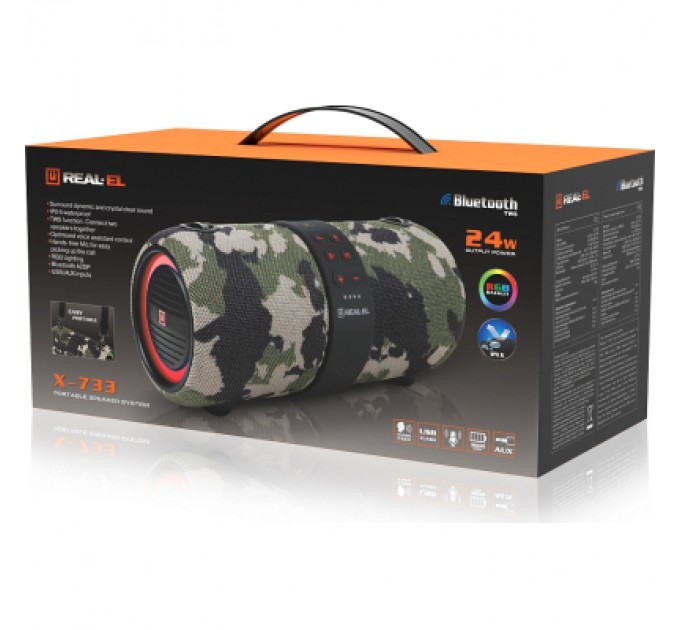 REAL-EL Акустична система REAL-EL X-733 Сamo (4743304106011)