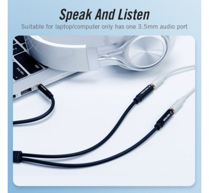 Vention Кабель мультимедійний Jack 3.5mm 4pin M to 2X 3.5mm F Vention (BBVBY)