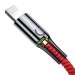 Baseus Дата кабель USB 2.0 AM to Lightning C-shaped Light Intelligent power-off Red Baseus (CALCD-09)