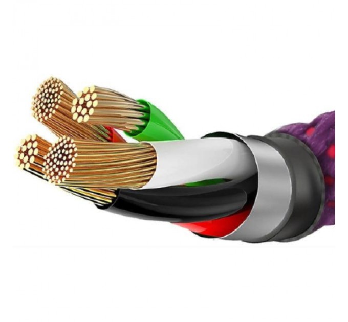 Baseus Дата кабель USB 2.0 AM to Lightning C-shaped Light Intelligent power-off Red Baseus (CALCD-09)