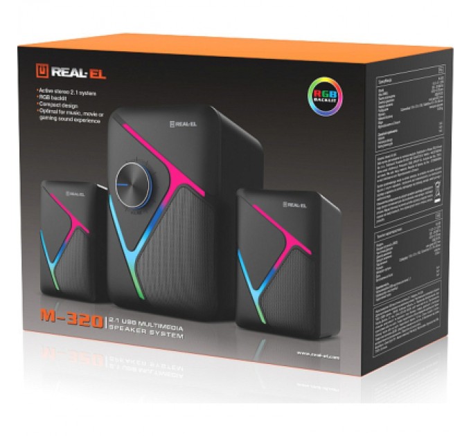 Акустична система REAL-EL M-320 Black (EL121300014)