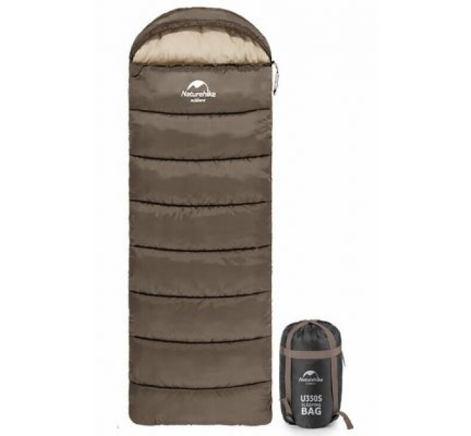 Naturehike Спальний мішок Naturehike U350 NH20MSD07 Hollow Cotton Right Brown (6927595767221-R)