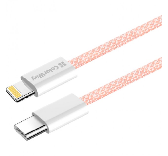 ColorWay Дата кабель USB-C to Lightning 1.0m 27W pink ColorWay (CW-CBPDCL061-P)